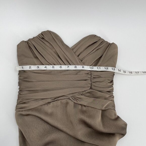 Alvina Valenta Taupe Sweetheart Neck Prom Chiffon Bridesmaid Dress Womens Size 6 - Picture 9 of 11